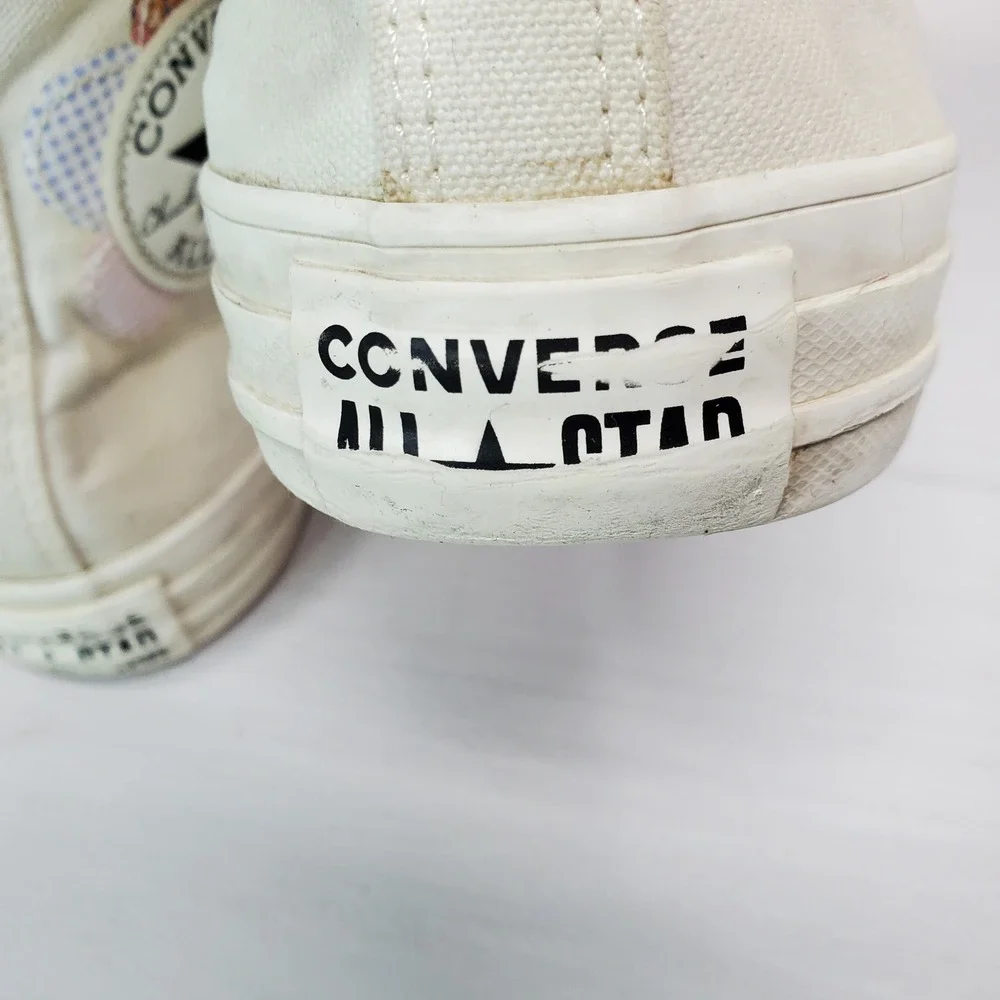 Converse Chuck Taylor All Star High‎ Top Sneakers White Pink Floral Size 8 - Picture 13 of 16